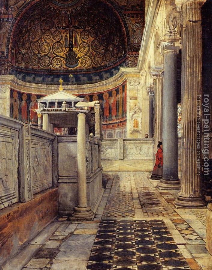 Sir Lawrence Alma-Tadema : Interior of the Church of San Clemente, Rome